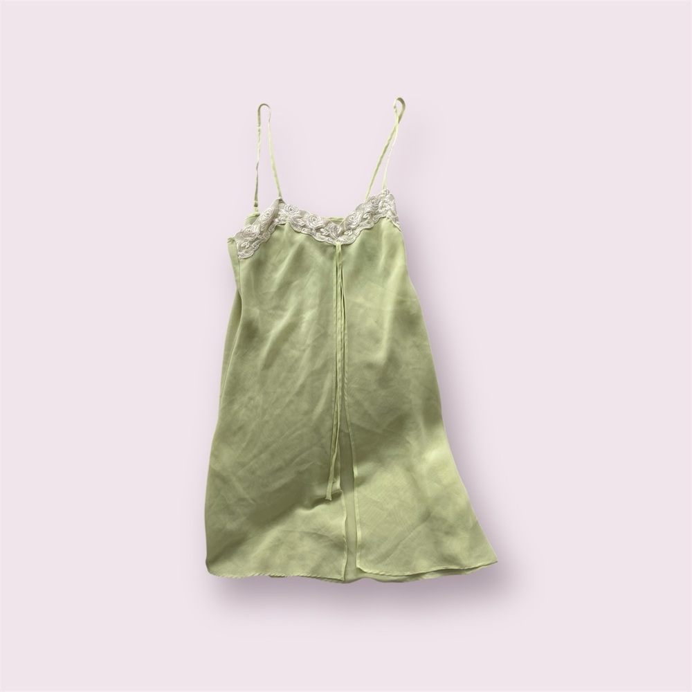 Lace Trim Satin Slip Dress